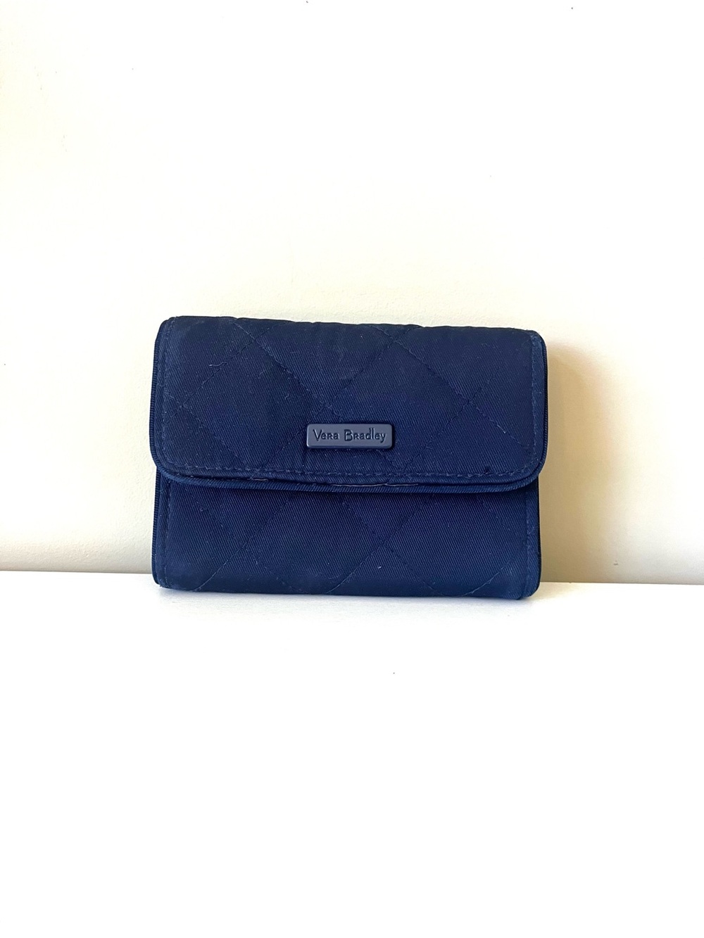 Vera Bradley Navy Quilted Trifold Wallet